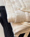 Acetate Wool-Protein Fleece Curved-Leg Pants