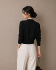 Mock Neck Layered Knit Cardigan
