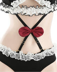 Multi-Piece Maid Lingerie Set (with Fishnet Stockings)