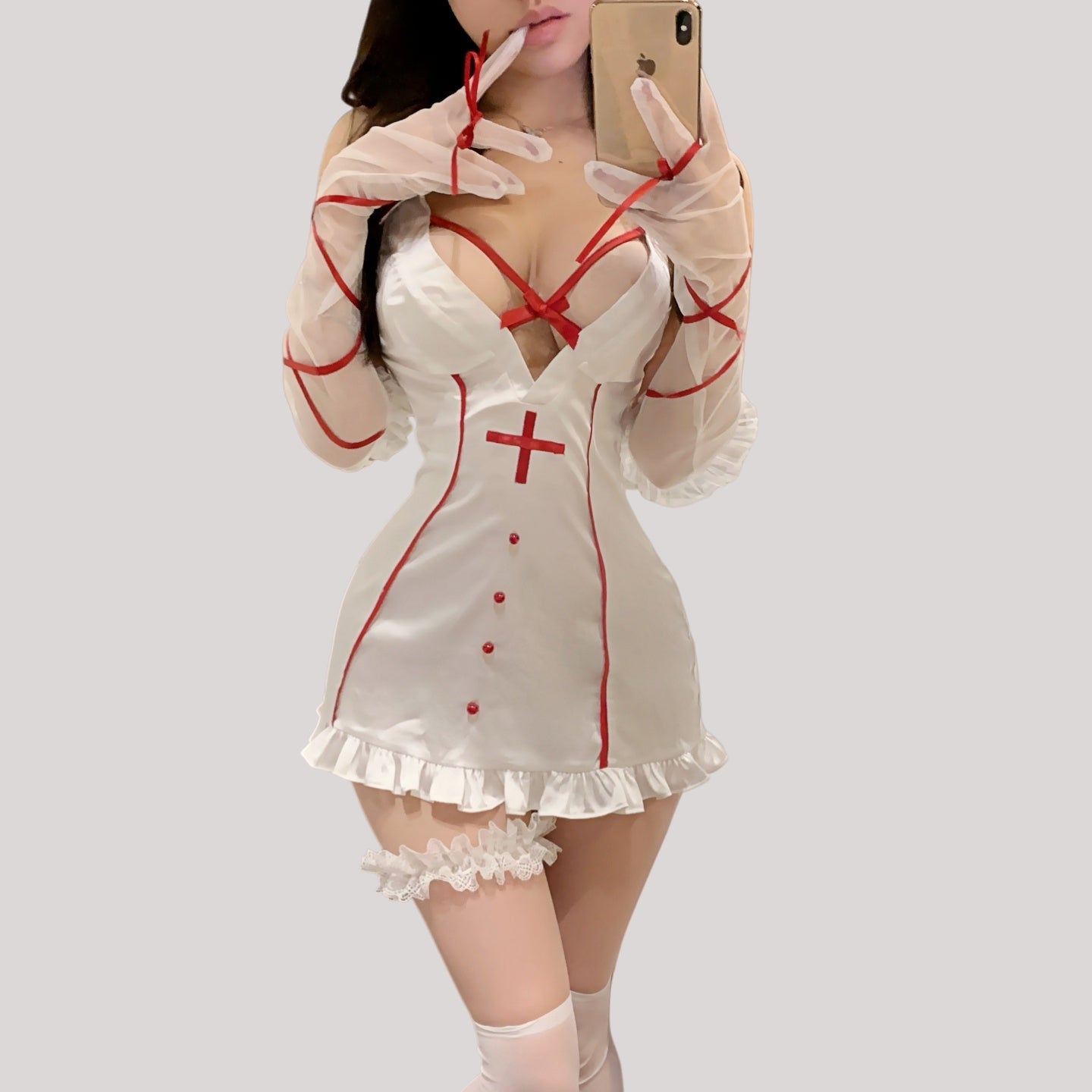 Deep-V Sexy Nurse Costume Set