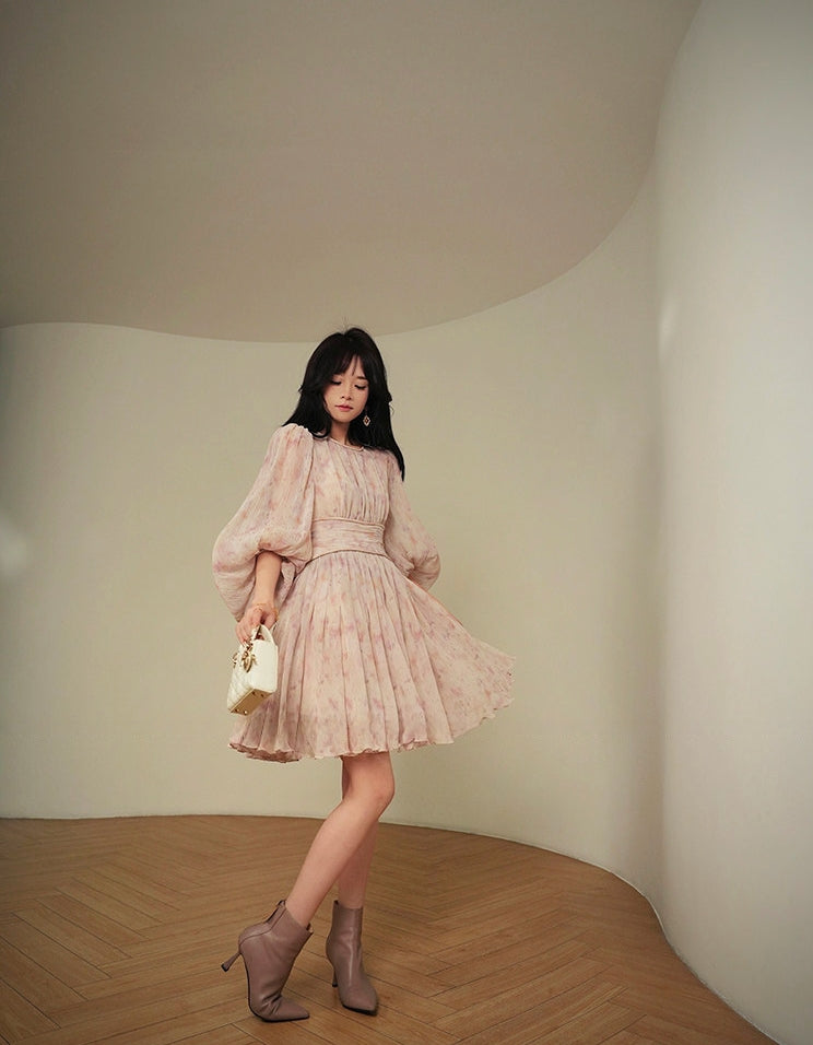 Smoky Lavender French Vintage Dress