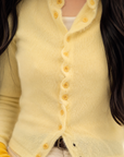 Contrast Wave-Edge Knit Cardigan