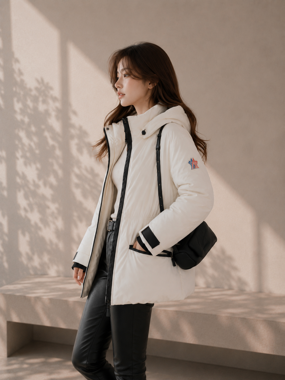 White Duck Down Hooded Jacket