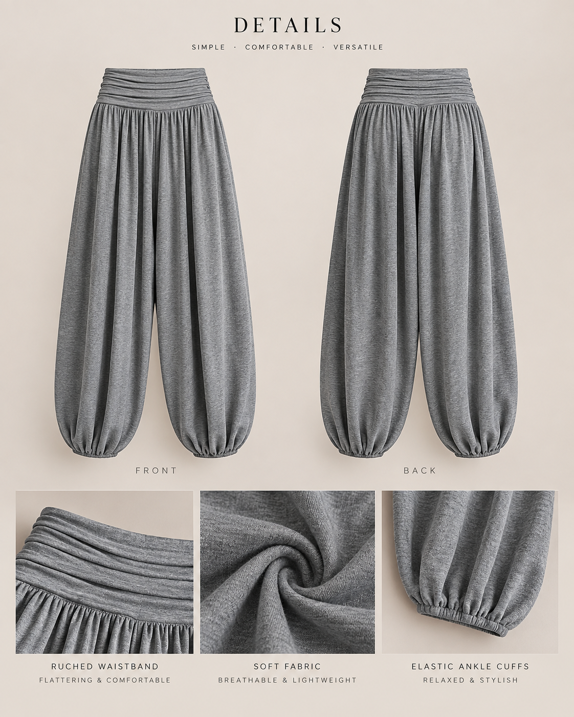 Relaxed Cropped Harem Pants