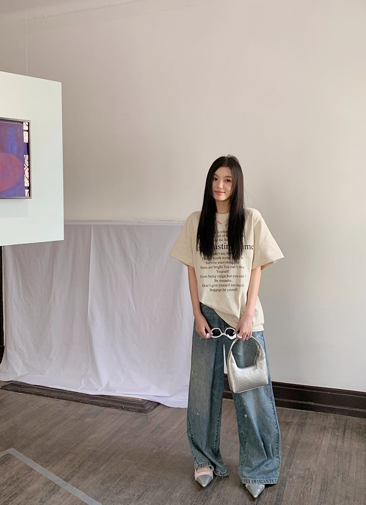 High-Weight Water-Based Printed INS-Style Tee