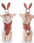 Pink Velvet Bunny Girl Sexy Lingerie Set