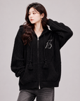 Pearl Embroidered Hooded Cardigan