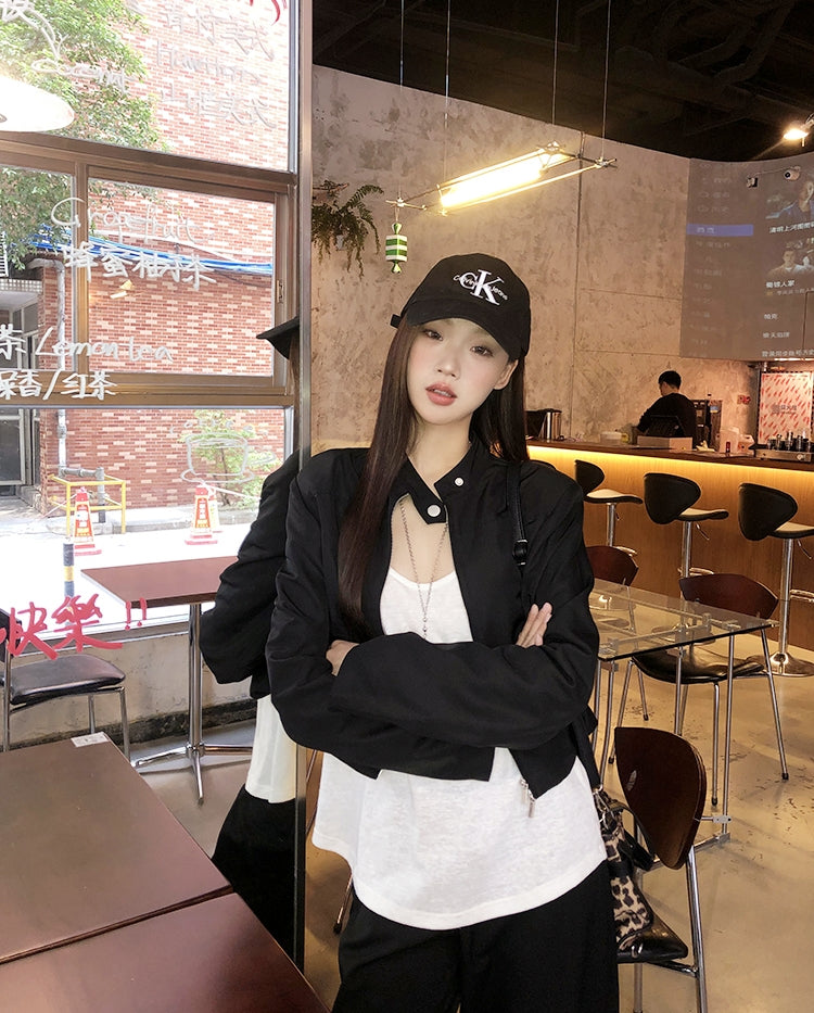 Sweet &amp; Cool Girl Style Stand Collar Jacket