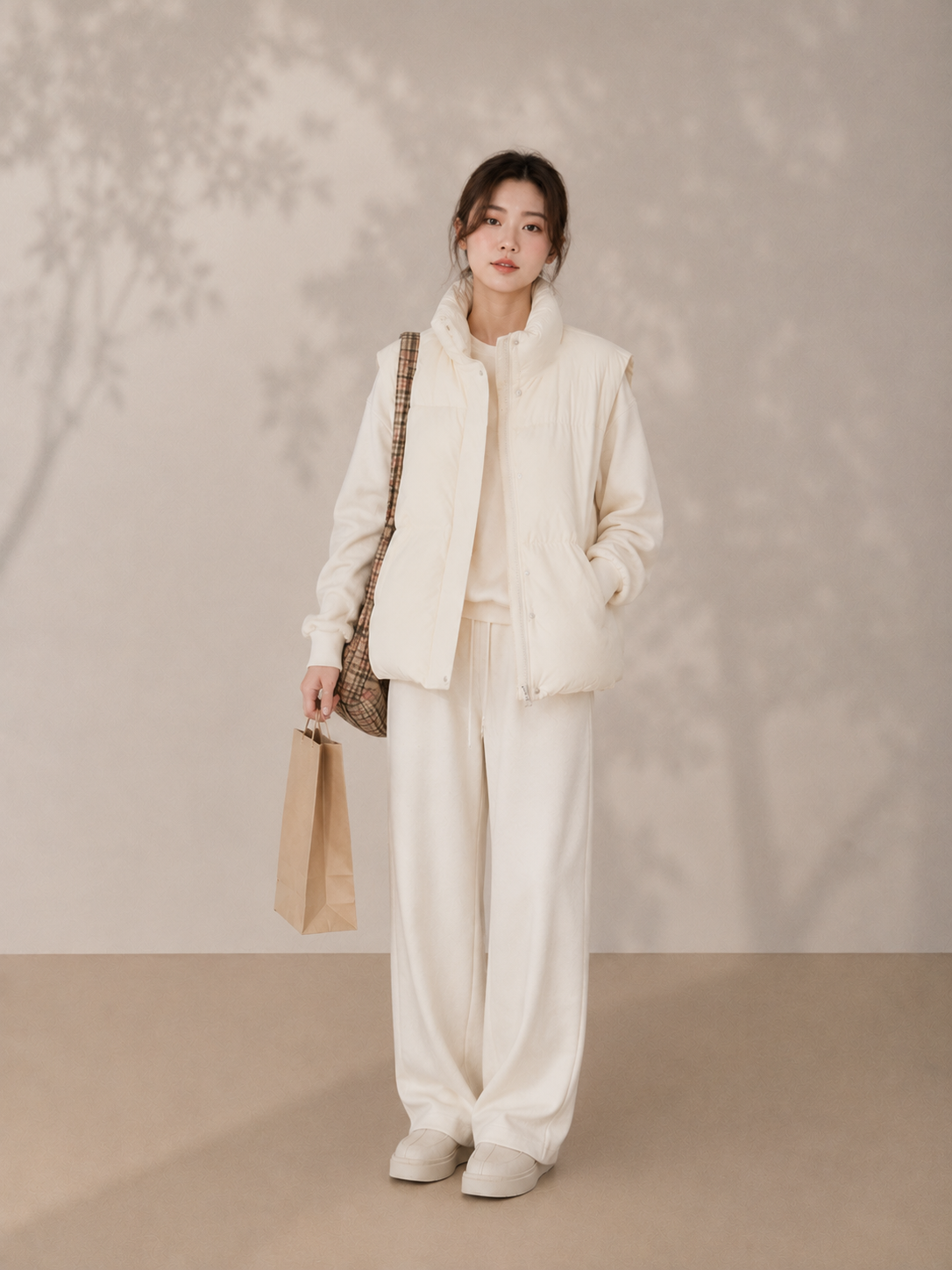 Korean Style 90% White Duck Down Vest