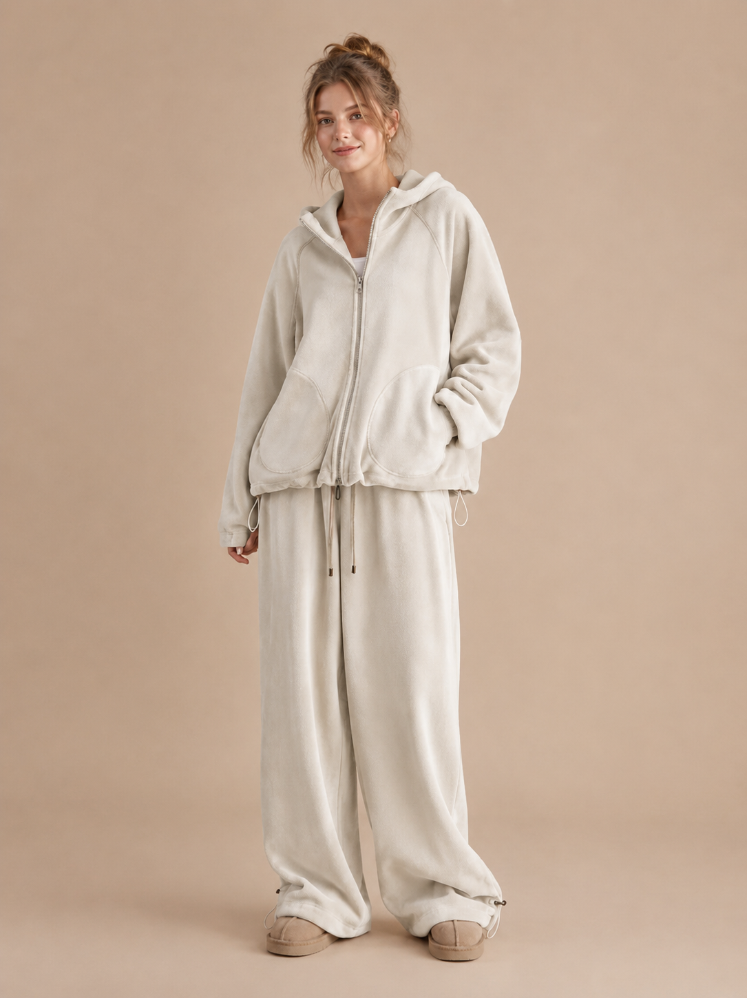 Korean-Style Double-Sided Fleece Lounge Set