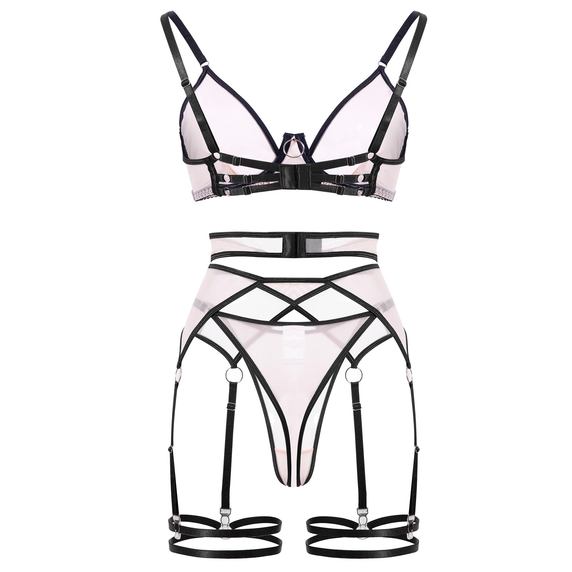 Underwire Sheer Push-Up Bra Multi-Piece Set