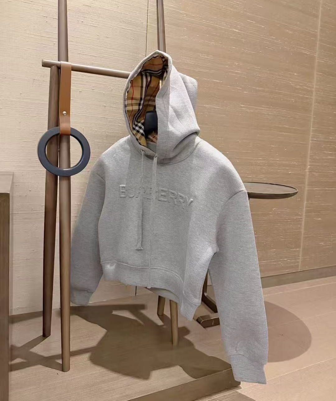 Embossed Print Hooded Sweatshirt