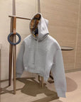 Embossed Print Hooded Sweatshirt