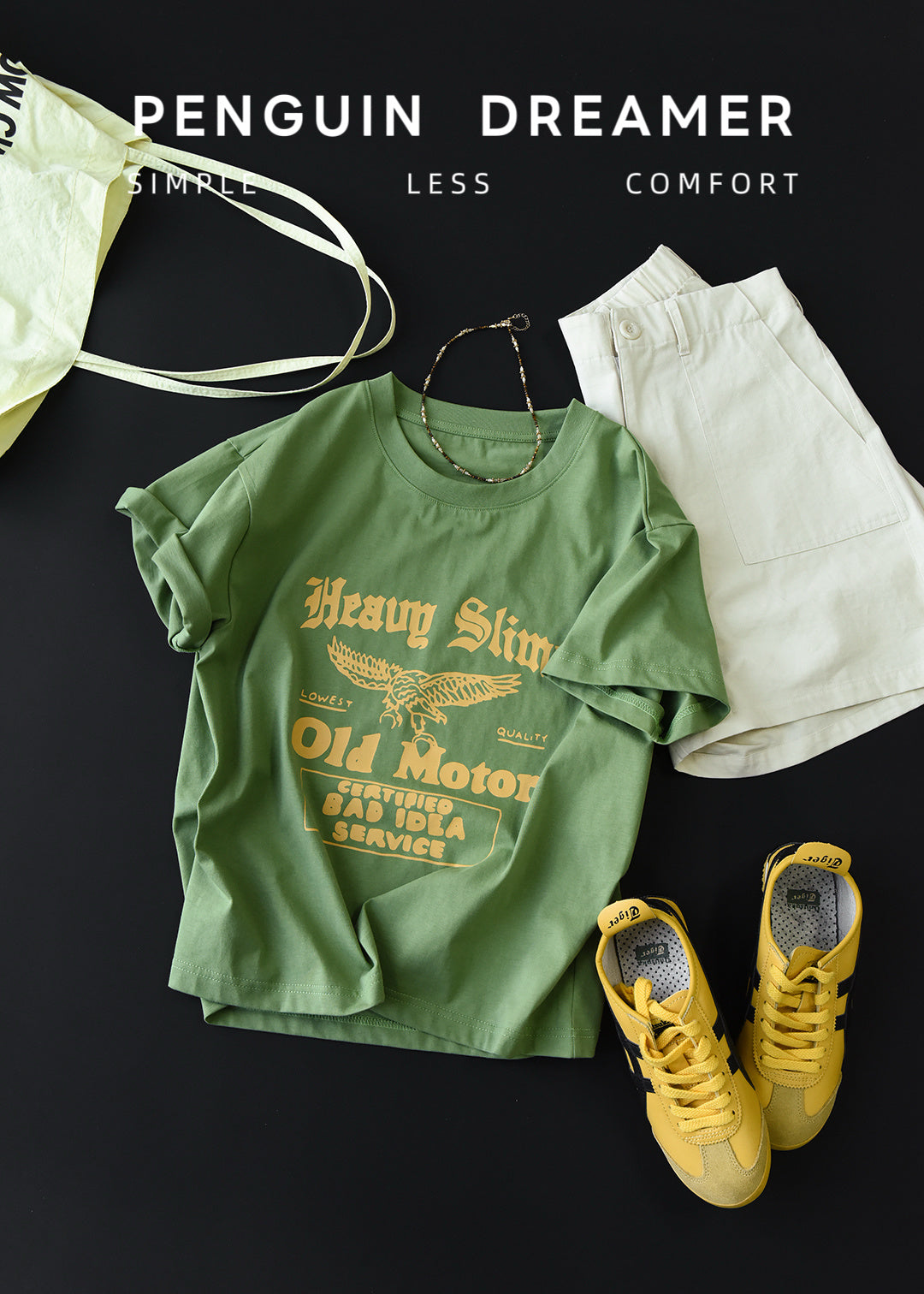 Avocado Green 100% Cotton Vintage Tee