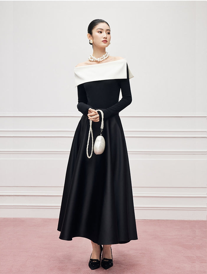 Hepburn-inspired high-waisted French A-line skirt