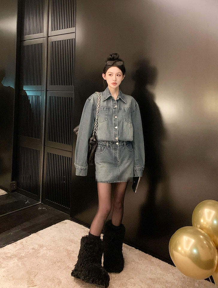 Vintage Washed Denim Dress