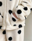 New Winter Thick Fleece-Lined Flannel Loungewear Set