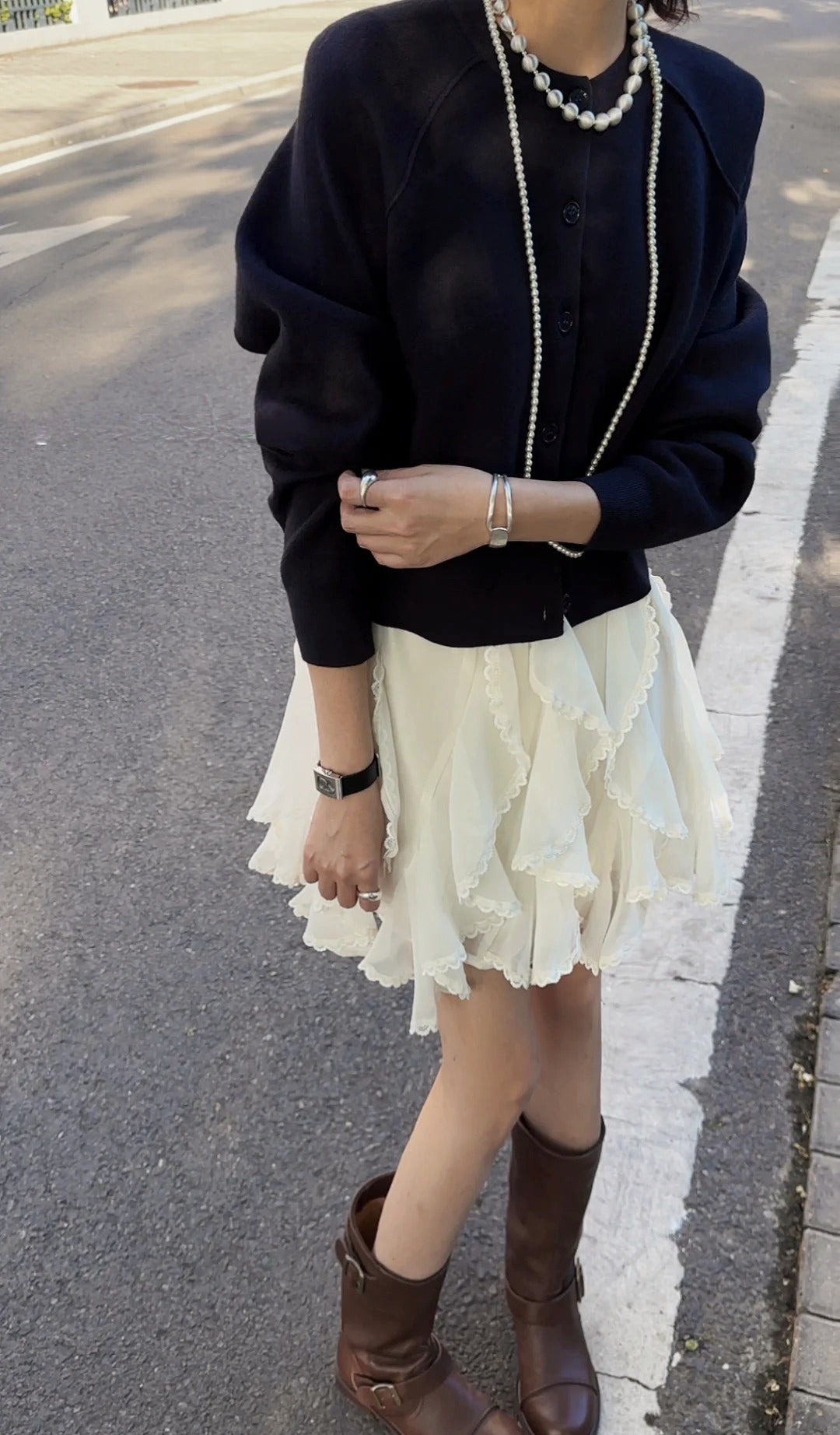 Tencel Drape Asymmetrical Skirt