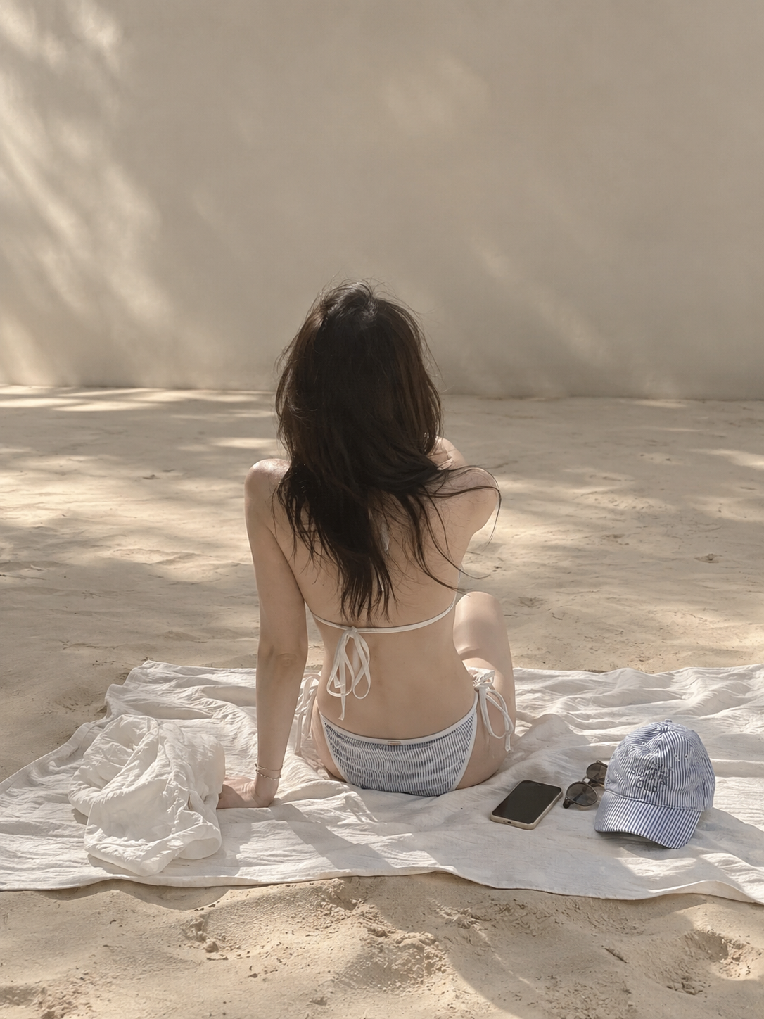 Striped Bikini &amp;amp; Cover-Up 4-Piece Set