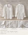 French‑style embroidered jacquard tencel shirt.