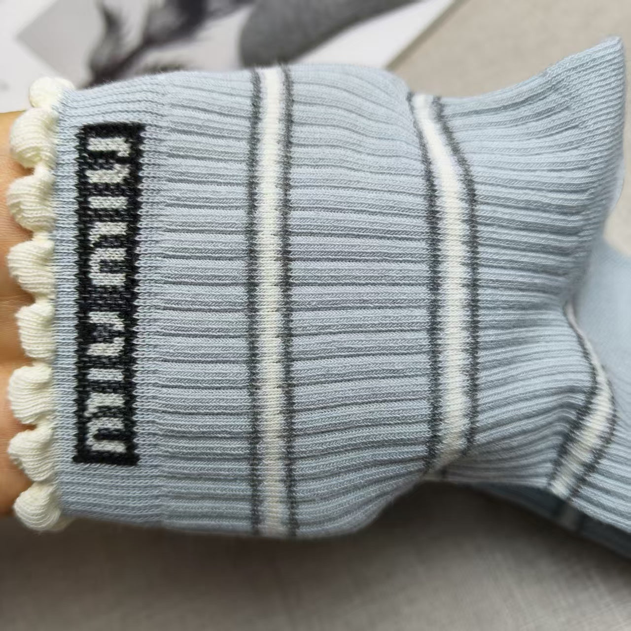 Miu Miu lace mid-calf striped socks (5 pairs/pack)