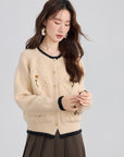 French Cottagecore Thick Knit Cardigan