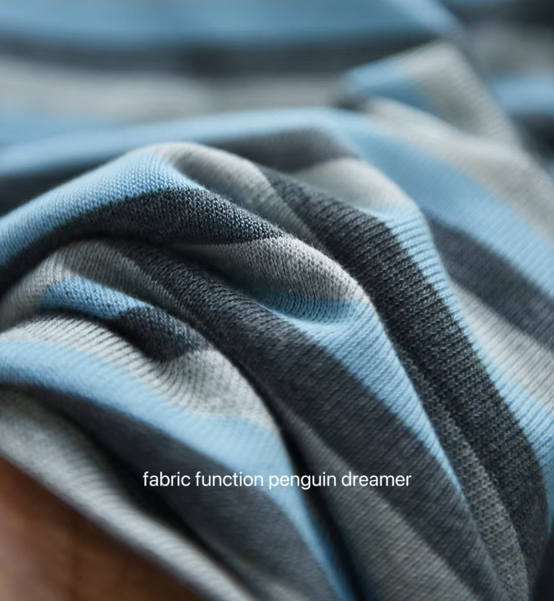 Korean-Style 3D Dachshund Striped Tee