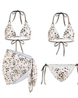 Jennie-Inspired Leopard Print 3-Piece Bikini Set