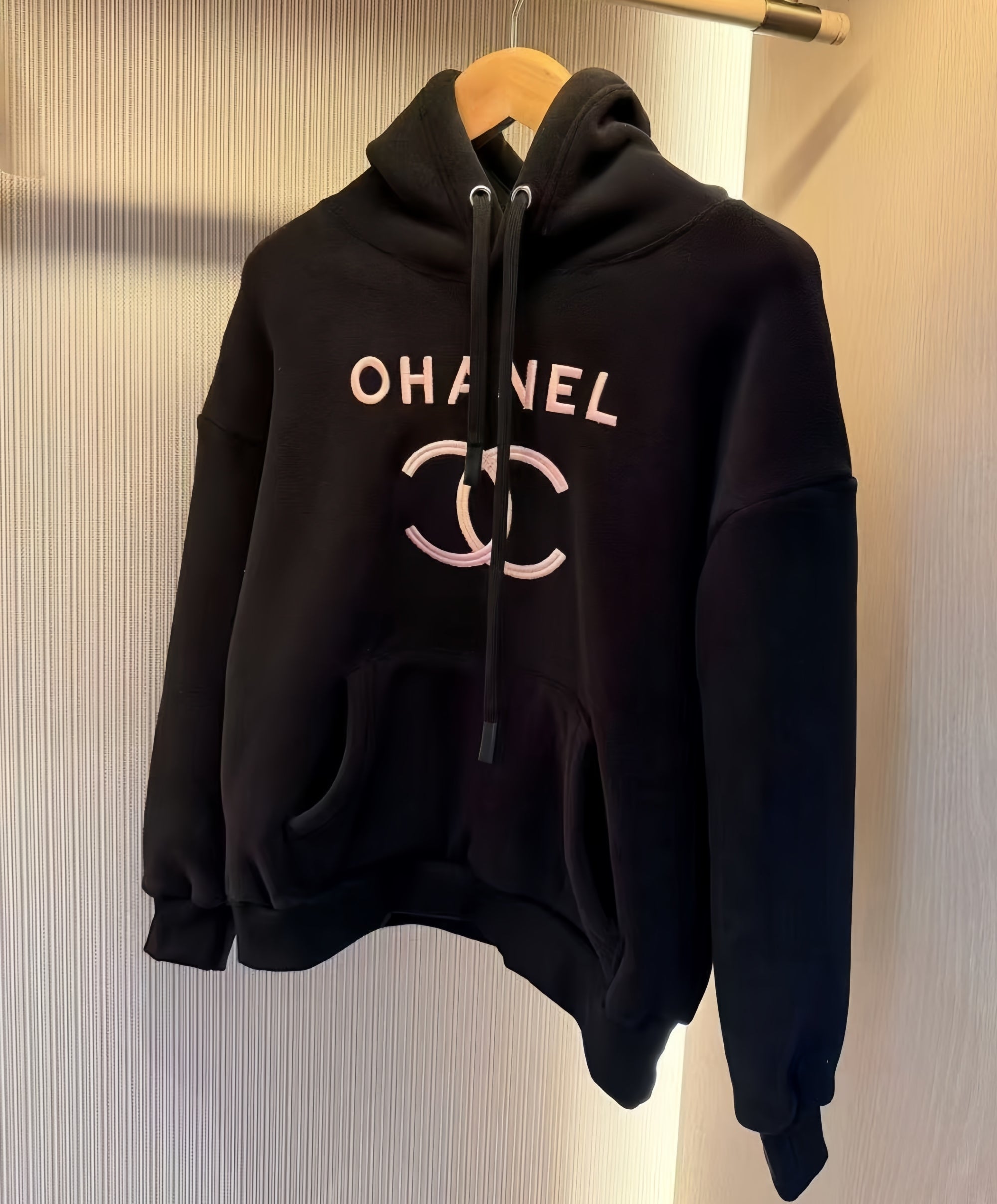 Fleece-Lined Oversized Contrast Hoodie Set