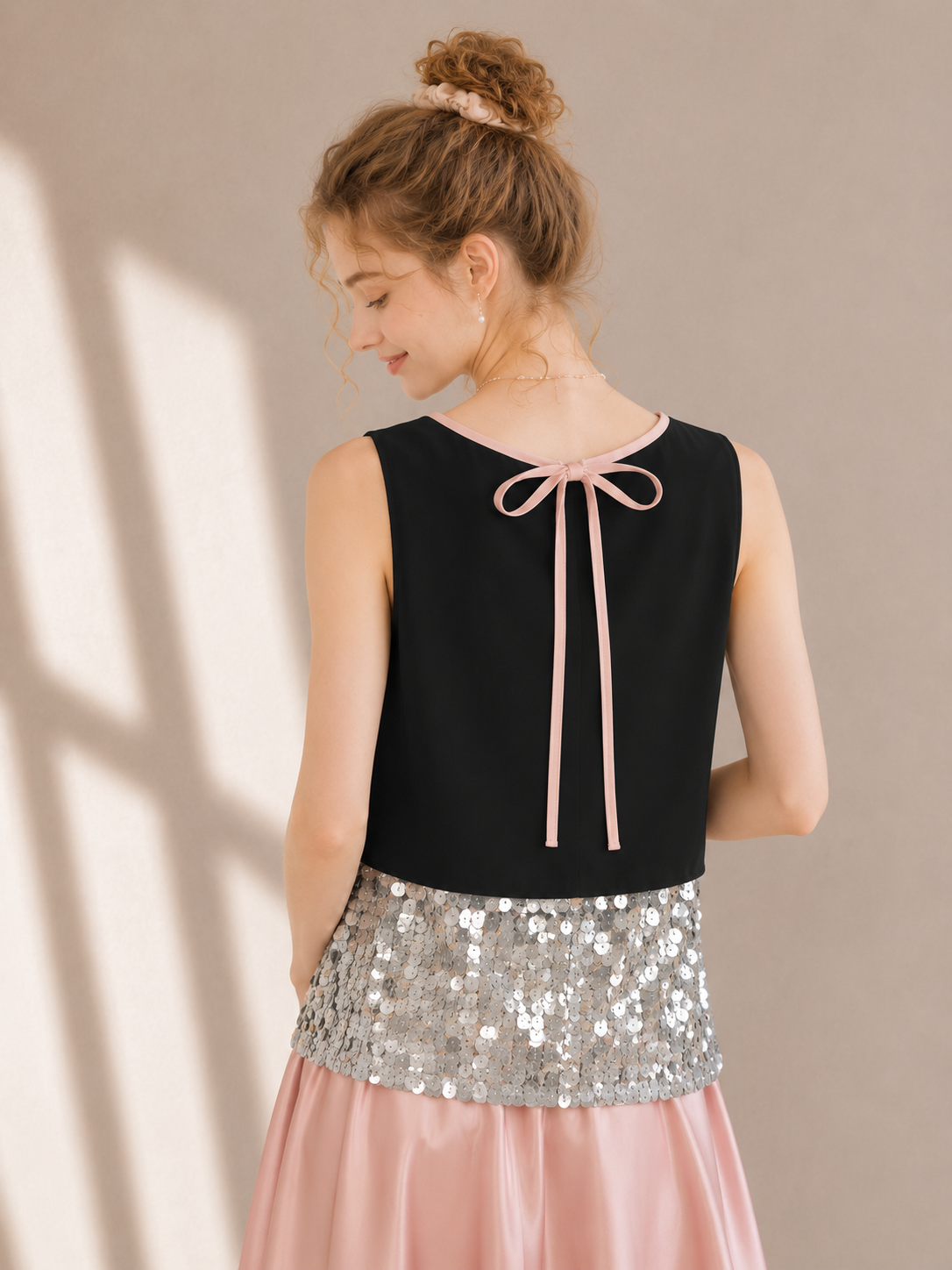 Galaxy Sequin Satin Tank Top