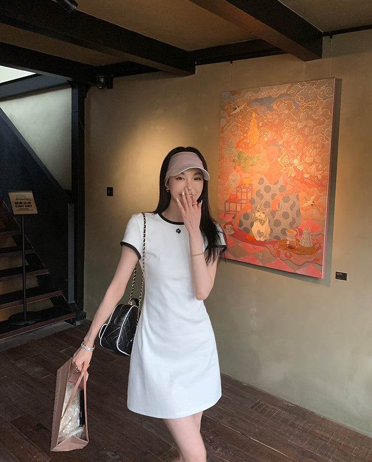 One-Piece Knitted Polo Dress