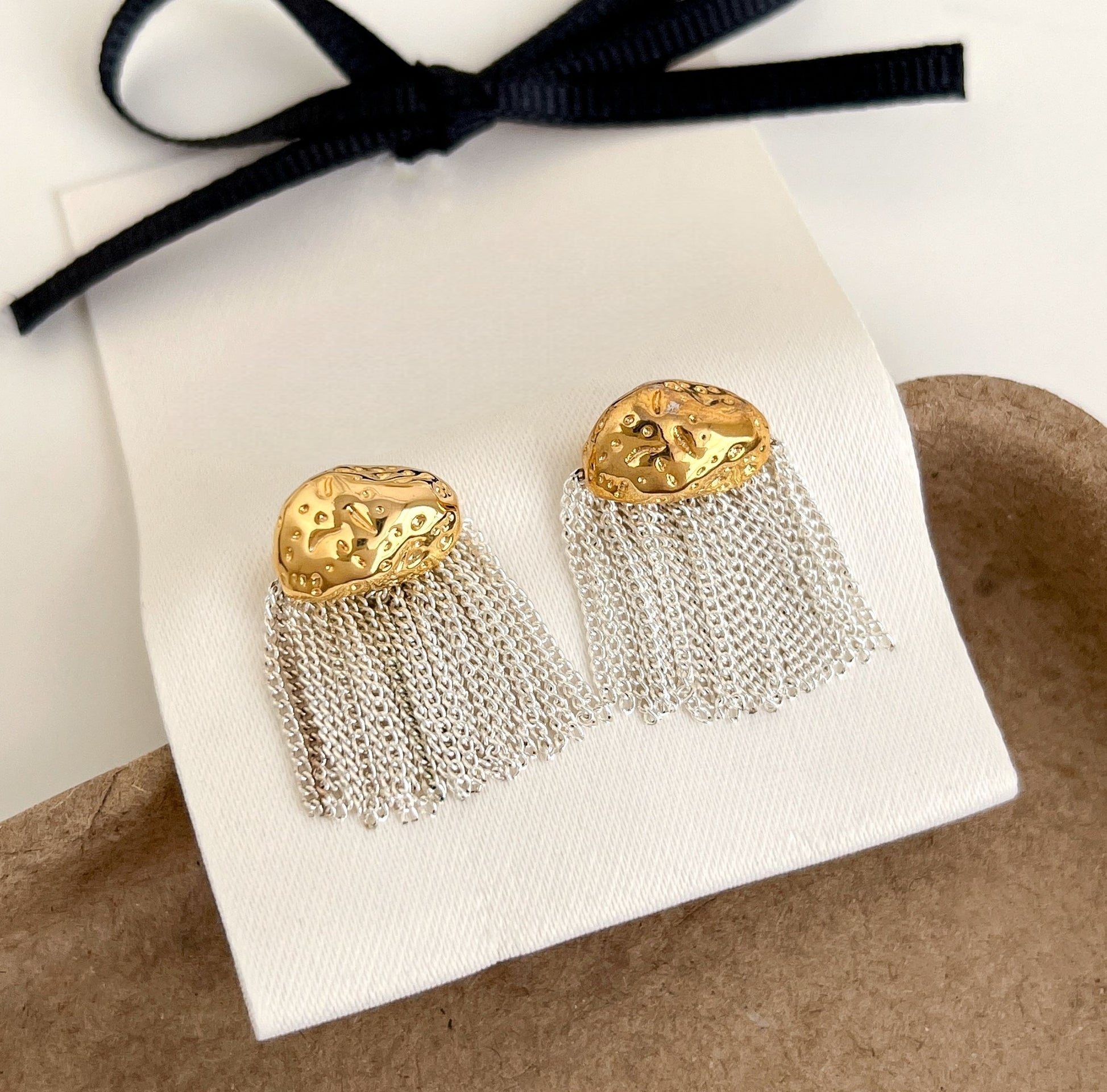 Irregular Tassel Earrings with 925 Hypoallergenic Posts