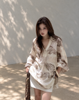 Relaxed Paisley V-Neck Top