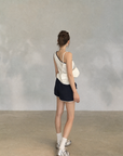 Asymmetrical One-Shoulder Contrast Knit Tank Top