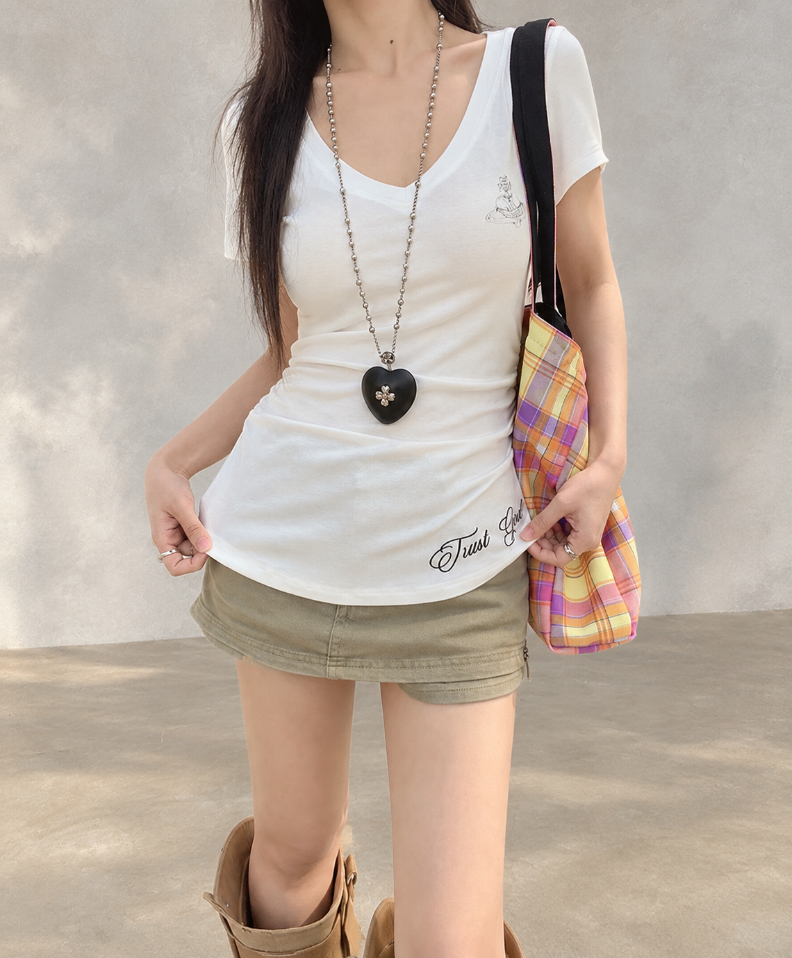 Minimalist V-Neck Fitted Top