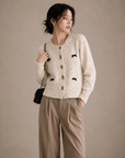 Autumn and Winter Oatmeal Knit Cardigan