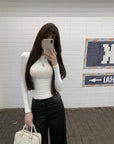 Slim Fit Long Sleeve Tee with Pony Embroidery