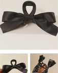 Elegant Matte Hepburn-Style Bow Shark Clip