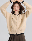 French Cottagecore Thick Knit Cardigan
