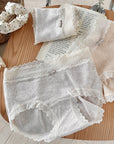 100% Cotton 10A Antibacterial Jacquard Mid-Waist Hipster Panties (3-Pack)