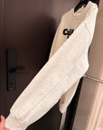 Korean-Style 380g Fleece-Lined Embroidered Sweatshirt