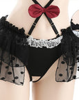 Multi-Piece Maid Lingerie Set (with Fishnet Stockings)