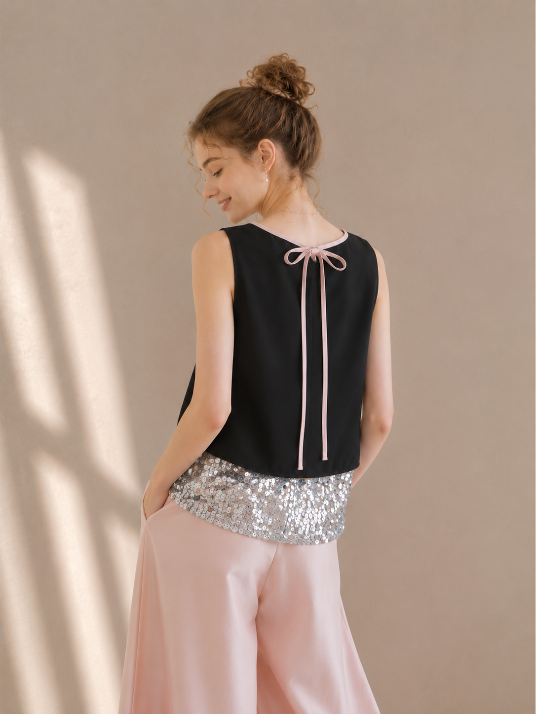 Galaxy Sequin Satin Tank Top