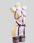 Sheer Strappy Cut-Out Lingerie Set