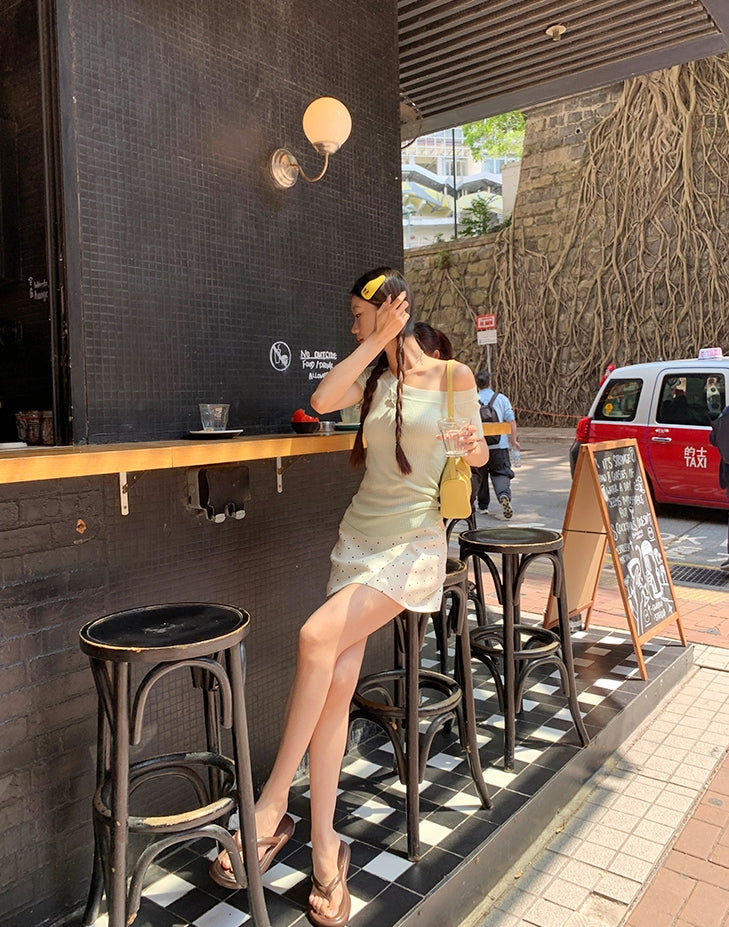 A-Line Polka Dot Mini Skirt