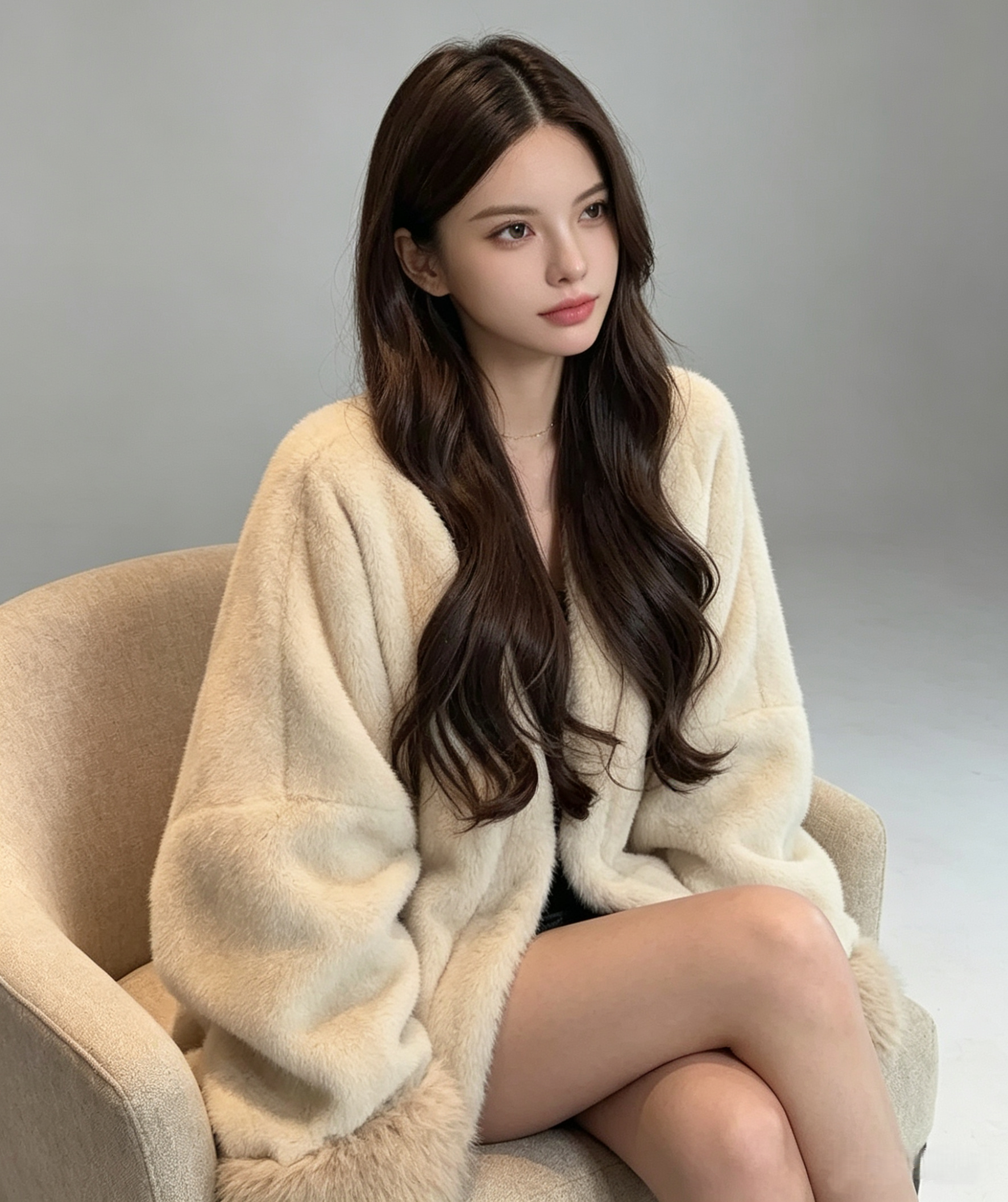 Luxury Faux Mink Fur Jacket