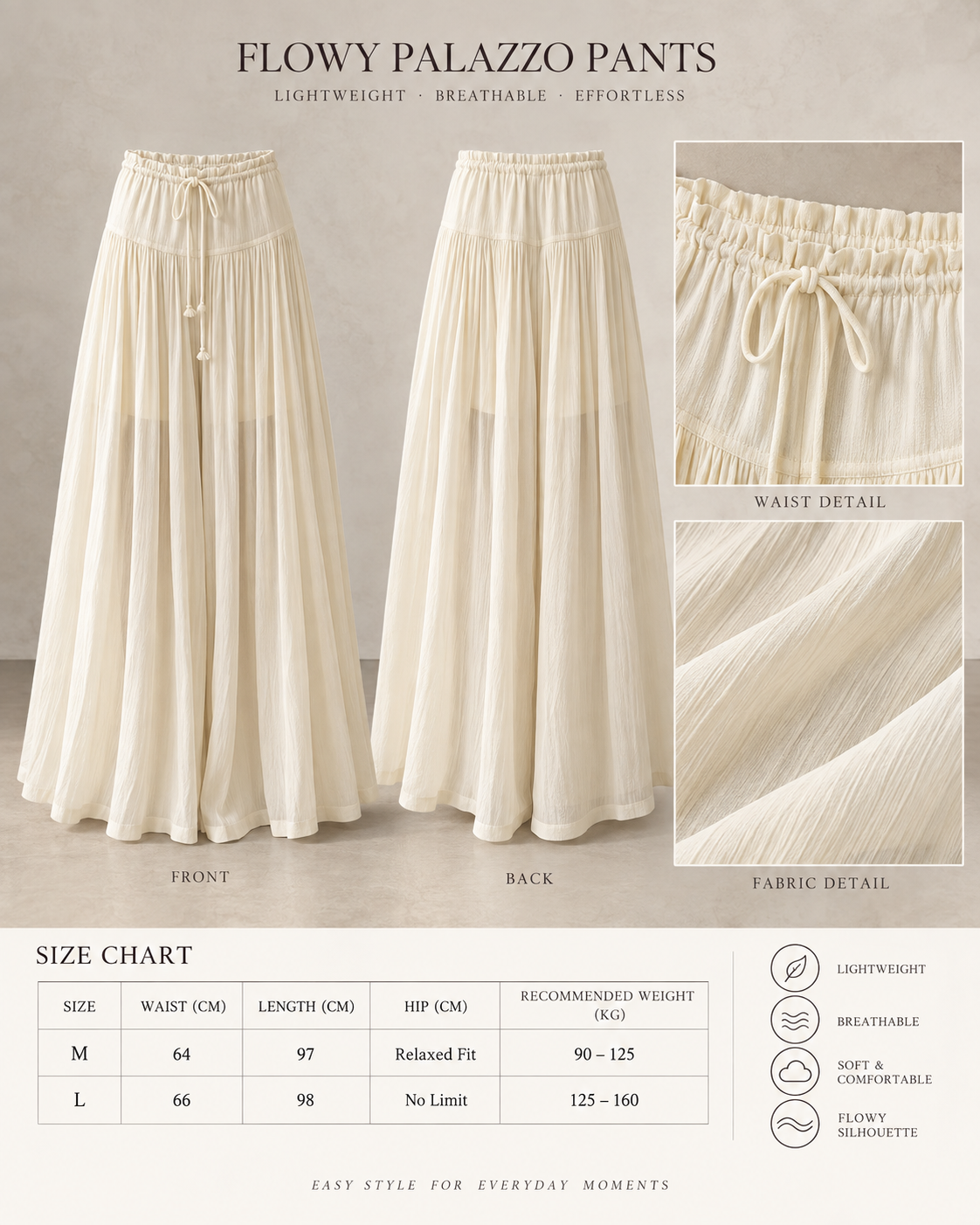 Pleated Waterfall Lyocell Palazzo Pants