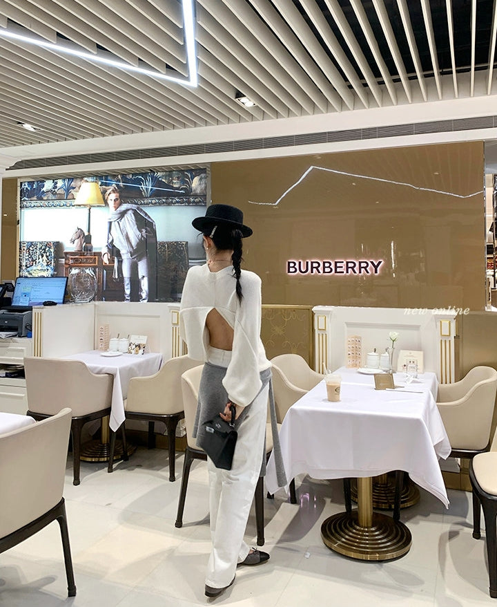 Back-Slit Relaxed Patchwork Batwing Sleeve Knit Top