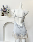 Jacquard Lace Padded Cami Nightdress + Robe Set