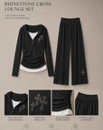 Rhinestone Cross Hoodie Lounge Set